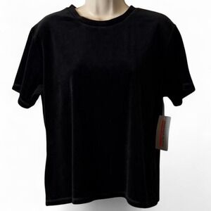 Rare Vintage 90s Amanda Smith Sport Black Velvet Top, Women's Size L